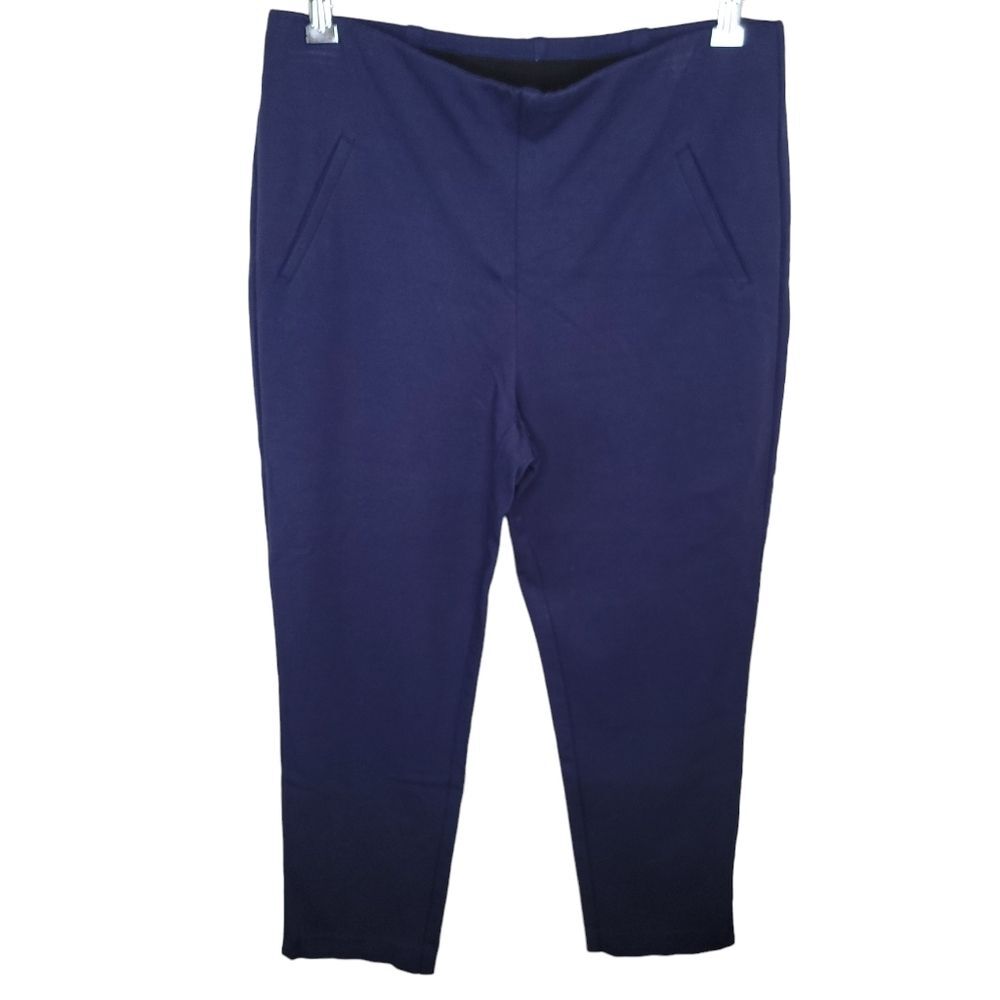 Chico's ZENERGY Seamed Knit Crop Pants Navy Blue Size 1 (Medium)